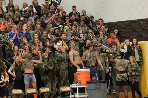 The student section was decked out in camouflage for Thursday nights game. 