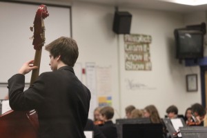 Concert orchestra rehearses for their festival performance. 