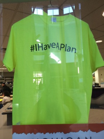 Seniors can get their #IHaveAPlan shirt in Student Services when they have turned in their applications or made other plans. 