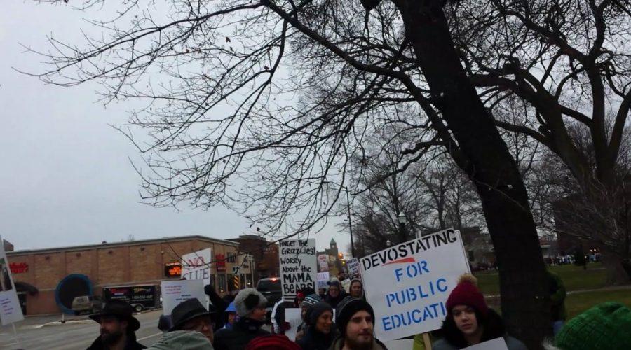 Hundreds protested appointment of Betsy Devos in Holland on Jan. 28
