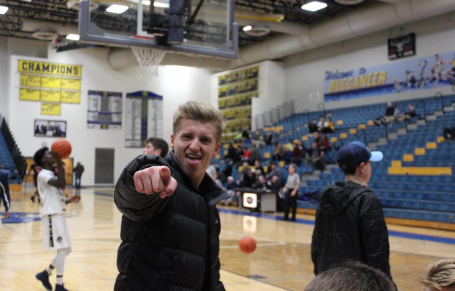 Jack Reus at a basketball game expressing his enthusiasm