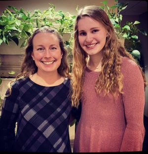 Senior Kathryn Ackerman was honored as a January student of the month alongside teacher Tracy Lakatos