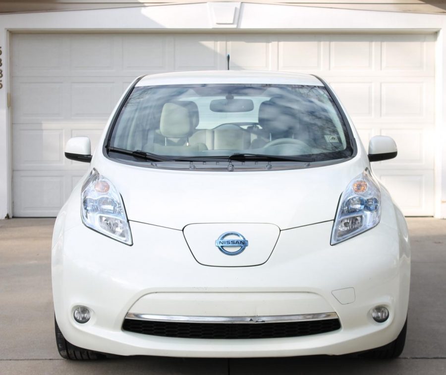 The Nissan Leaf is an electric car that gives off zero emissions.