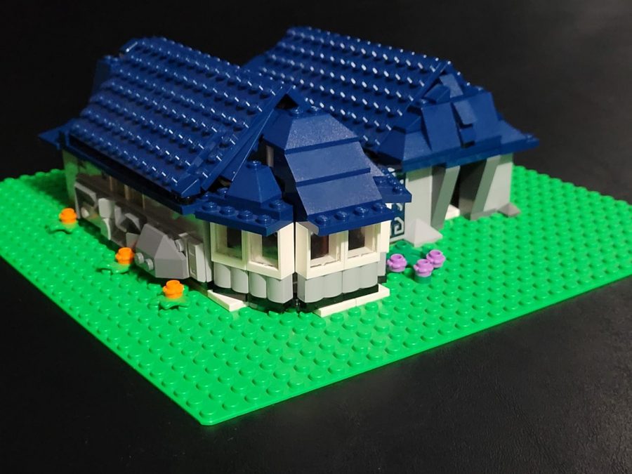 IMAGINATION AND INNOVATION: sophomore Cole Gavrilides constructs his dream house from his childhood Legos.