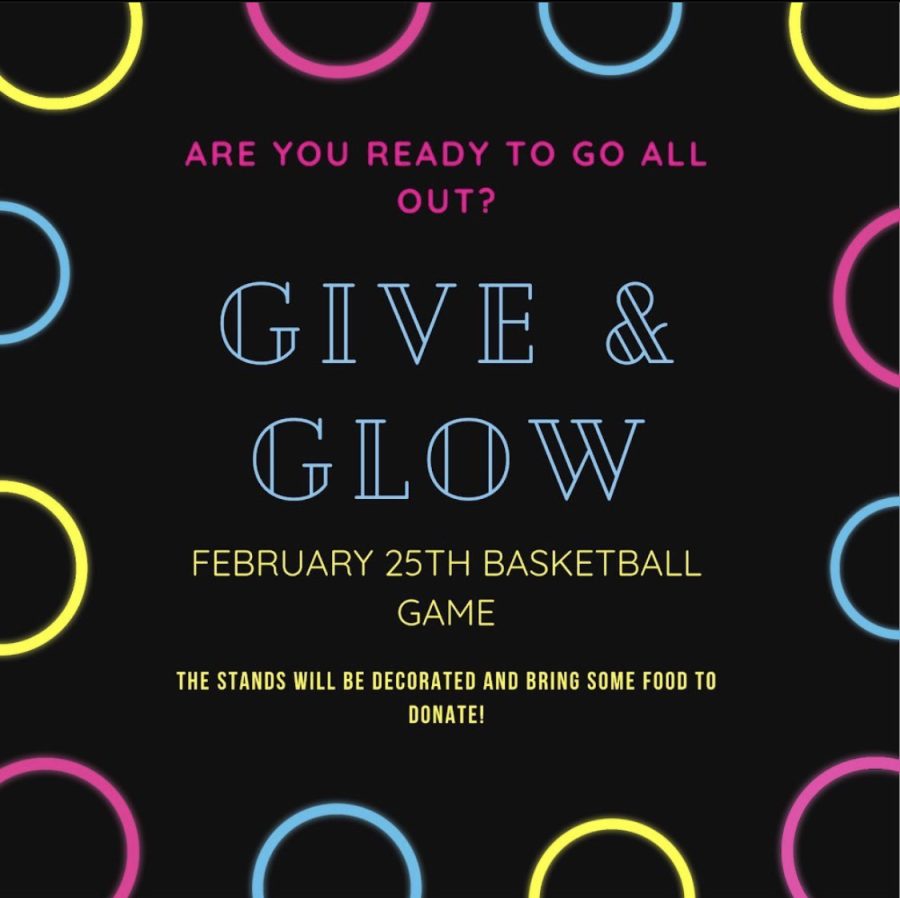 The+Give+and+Glow+game+will+be+taking+place+this+Friday%2C+Feb+25.+The+Bucs+Care+food+pantry+hopes+to+receive+large+amounts+of+donations.