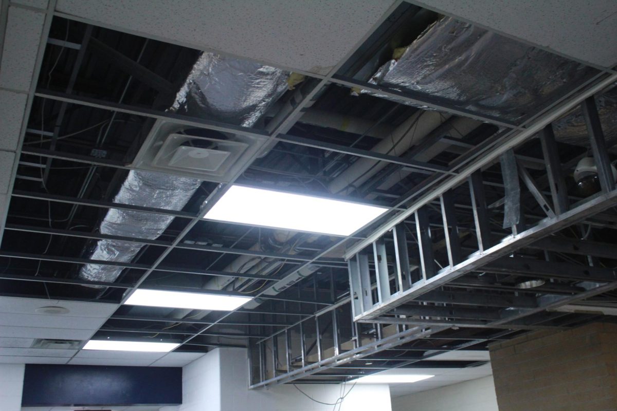 The aftermath of a pipe burst on Wednesday, Oct. ninth left students with Thursday and Friday off as the damage was remedied by contractors. Pods three, four, seven and eight, as well as the library were affected by the flooding.